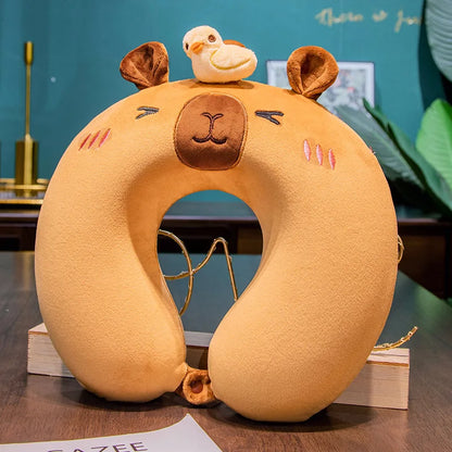 Capybara U-Shaped Travel Neck Pillow