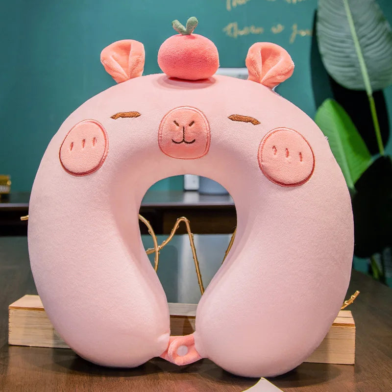 Capybara U-Shaped Travel Neck Pillow