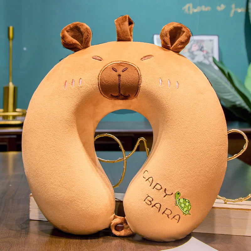 Capybara U-Shaped Travel Neck Pillow