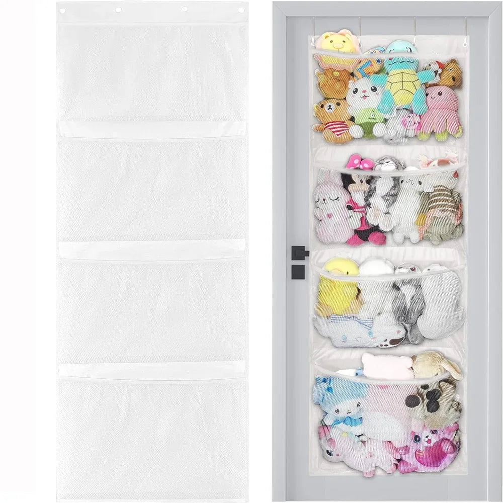 Grid Plush Toy Storage Bag