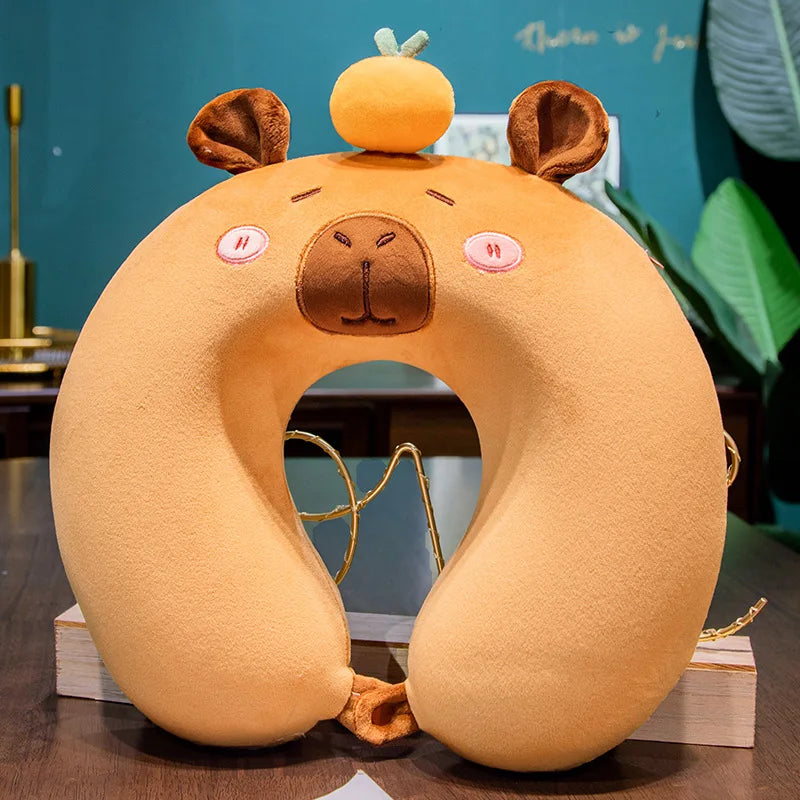 Capybara U-Shaped Travel Neck Pillow