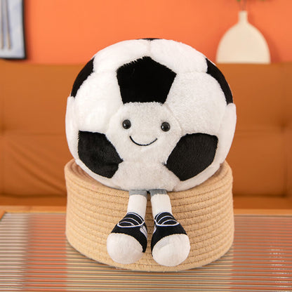 white and balck Football Soft Plush Toy