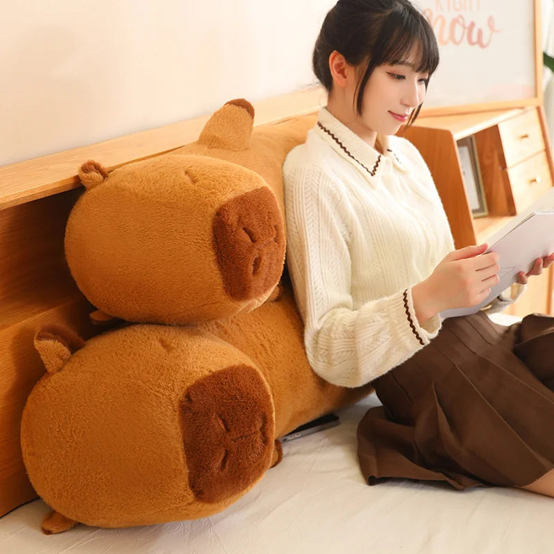 Charming Long Capybara plush toy with a soft texture, perfect for all ages as a cuddly companion.