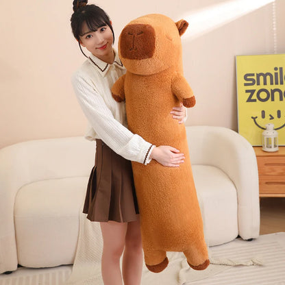 Charming Long Capybara plush toy with a soft texture, perfect for all ages as a cuddly companion.