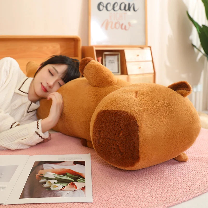 Charming Long Capybara plush toy with a soft texture, perfect for all ages as a cuddly companion.