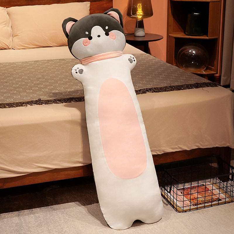 Soft and cuddly long husky plush pillows perfect for snuggling and home decor."