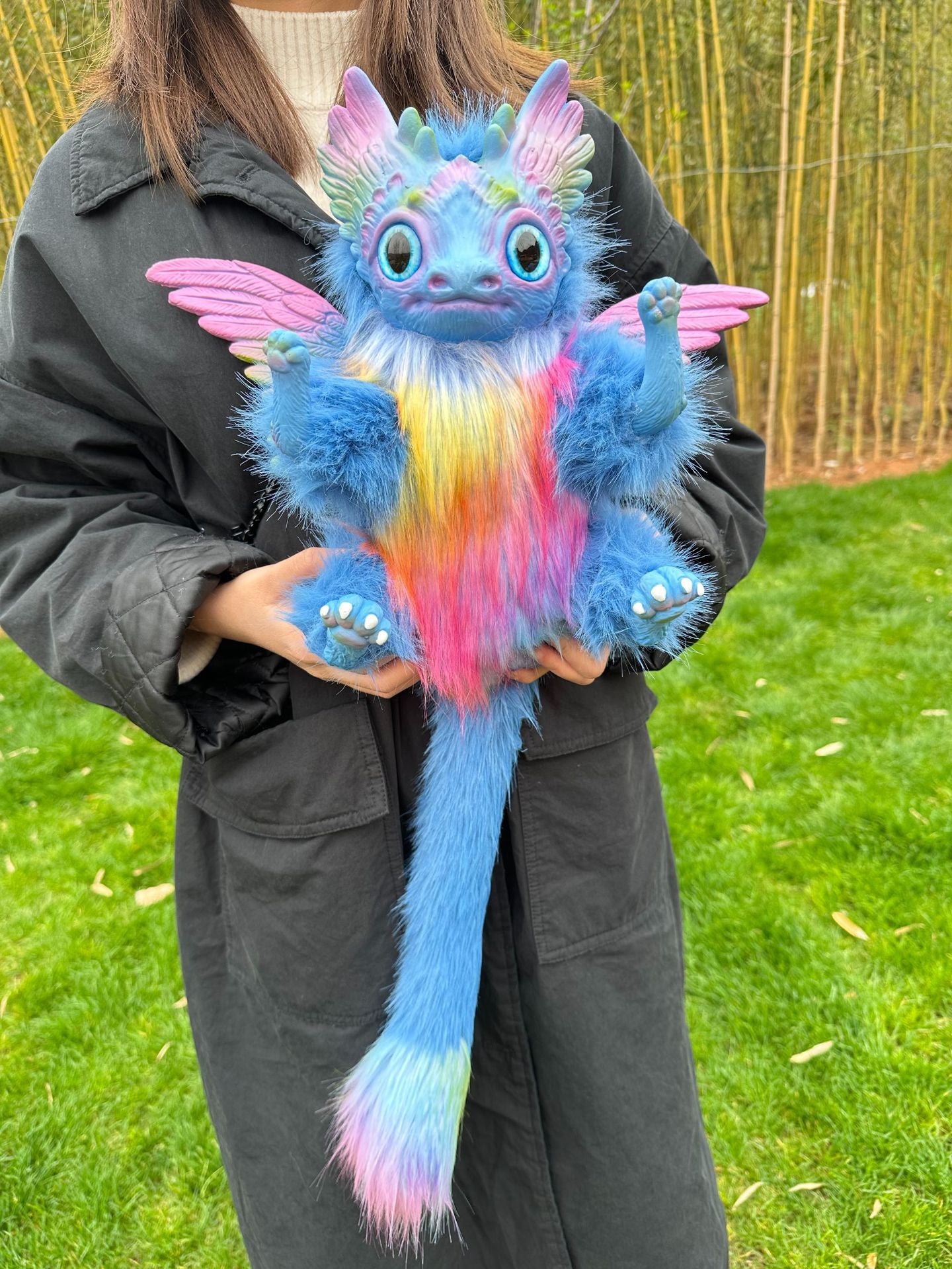 Majestic Flying Dragon Plush Toy blue