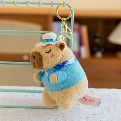 Plush Capybara Keychain - blue style