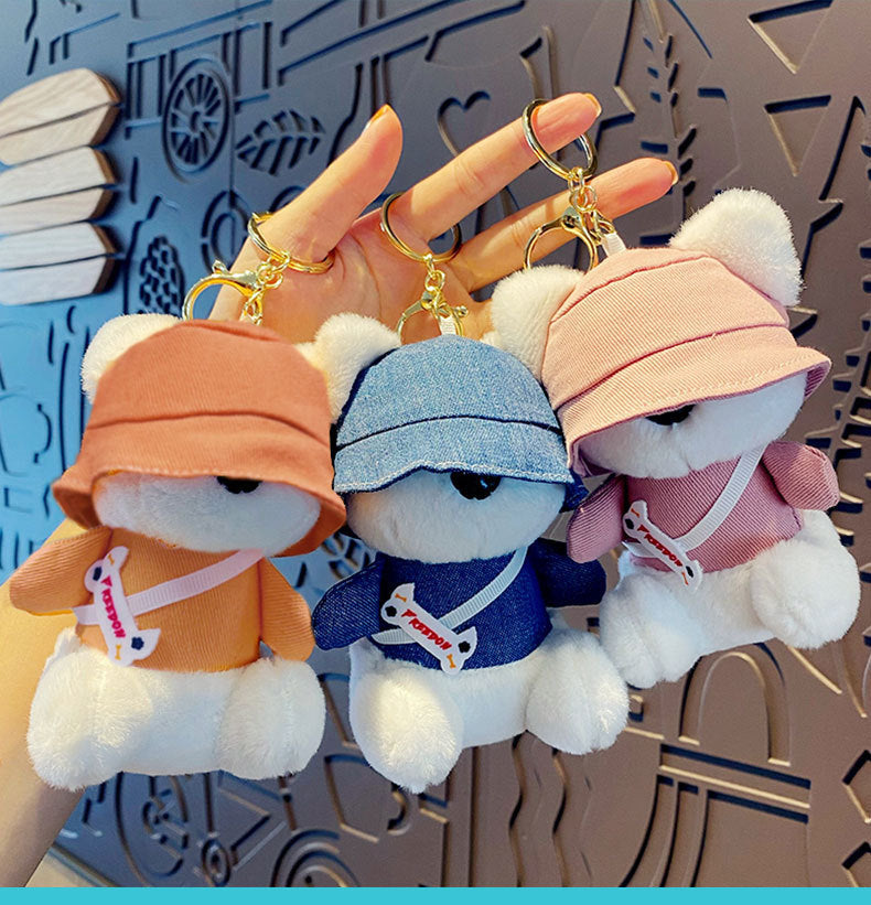 plush dog keychain 