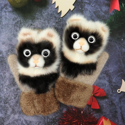 Winter Plush Animal Gloves – Warm Plush Fur for All Ages