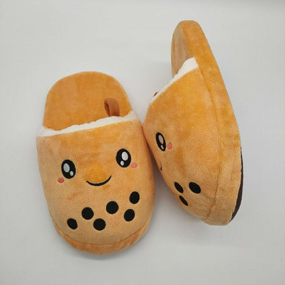 Bubble Tea Plush Slippers