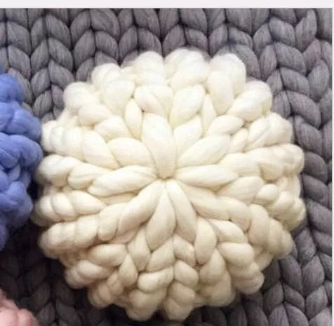 Chunky Merino Wool Throw Pillow