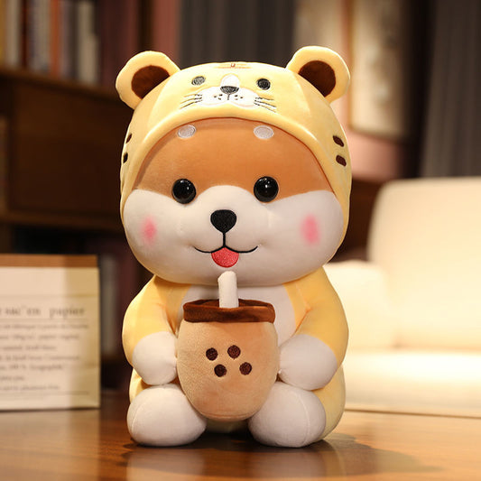 Shiba Inu Transformation Boba Tea Plush Toy