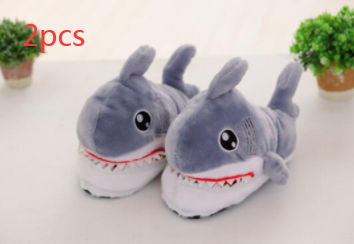 Cotton Shark Plush Slippers