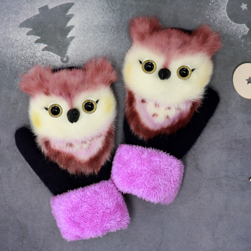 Winter Plush Animal Gloves – Warm Plush Fur for All Ages