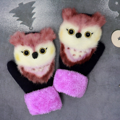 Winter Plush Animal Gloves – Warm Plush Fur for All Ages