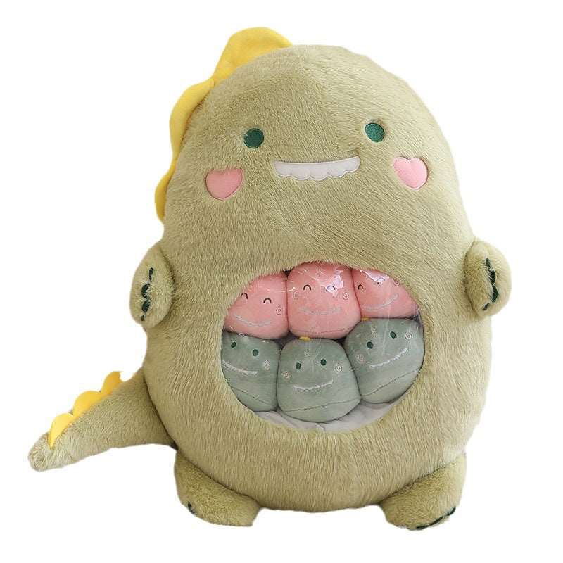 Animal plushie bag with matching mini plush toys