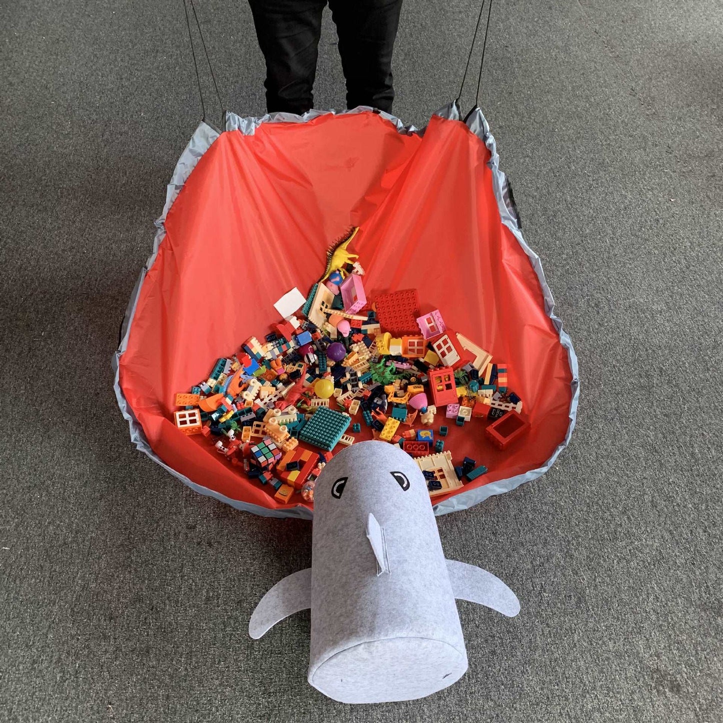 Cartoon Shark Felt Toy Storage Bucket