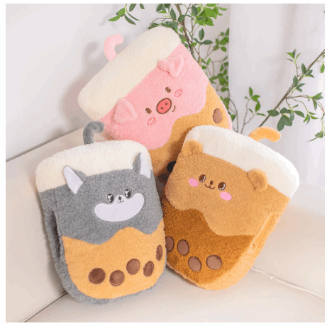 Plush Husky Boba Tea Pillow