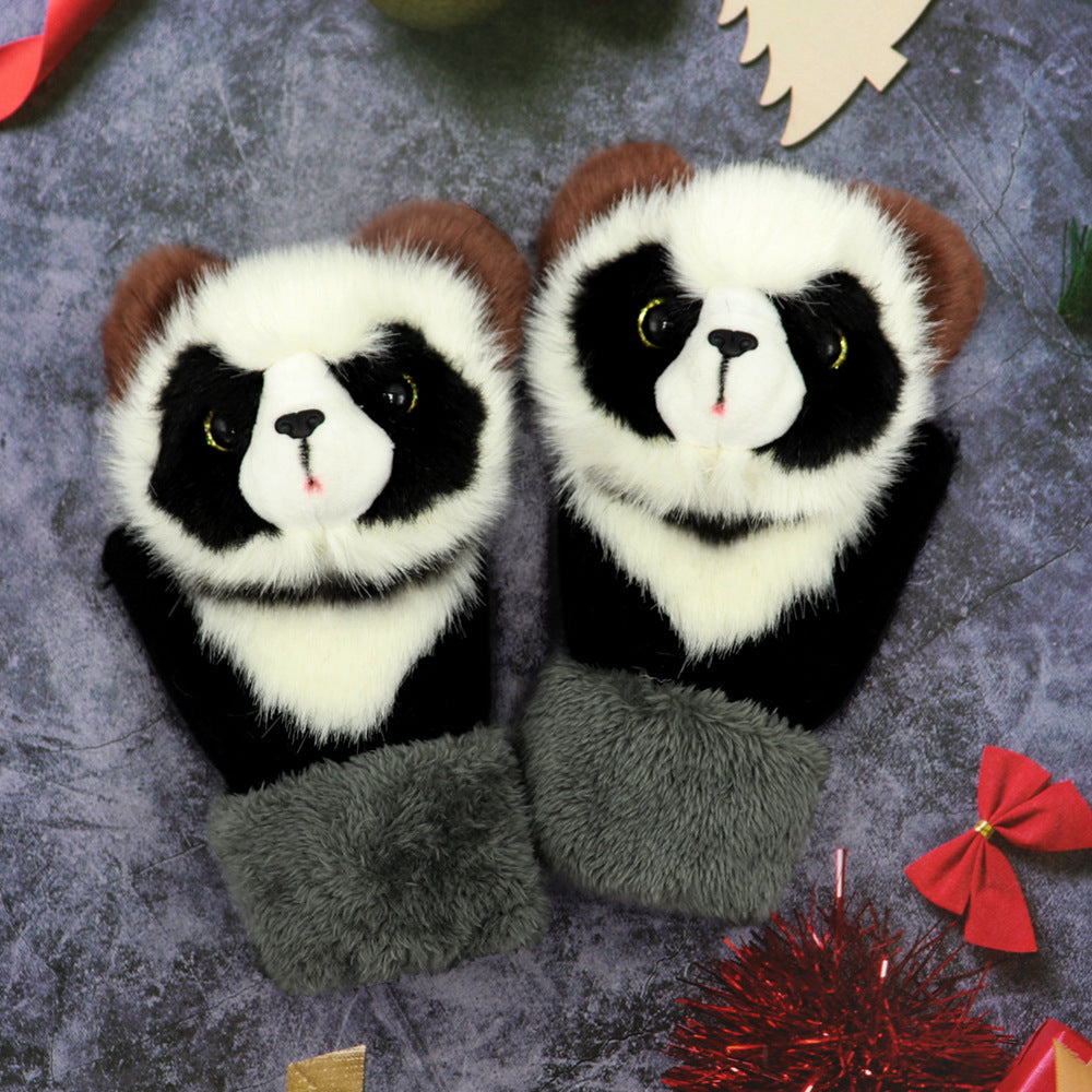 Winter Plush Animal Gloves – Warm Plush Fur for All Ages