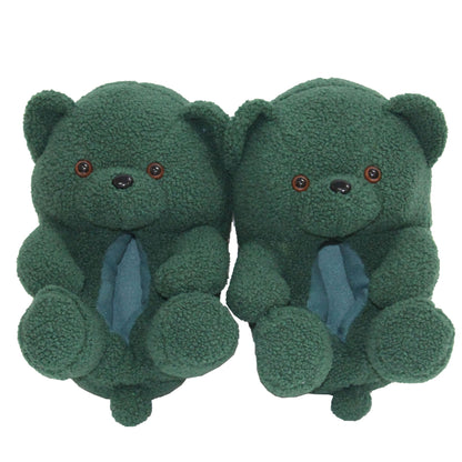 Furry Bear Plush Slippers