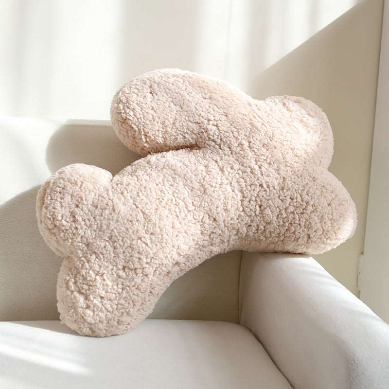 Beige rabbit-shaped throw pillow 55x40cm