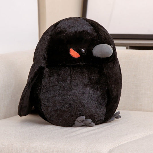 Black crow plush toy in 35cm and 40cm sizes