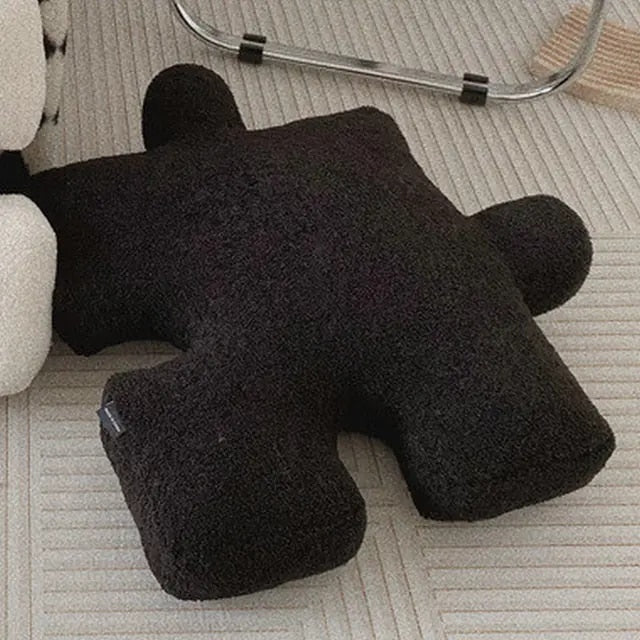 Black puzzle piece throw pillow 55x55cm