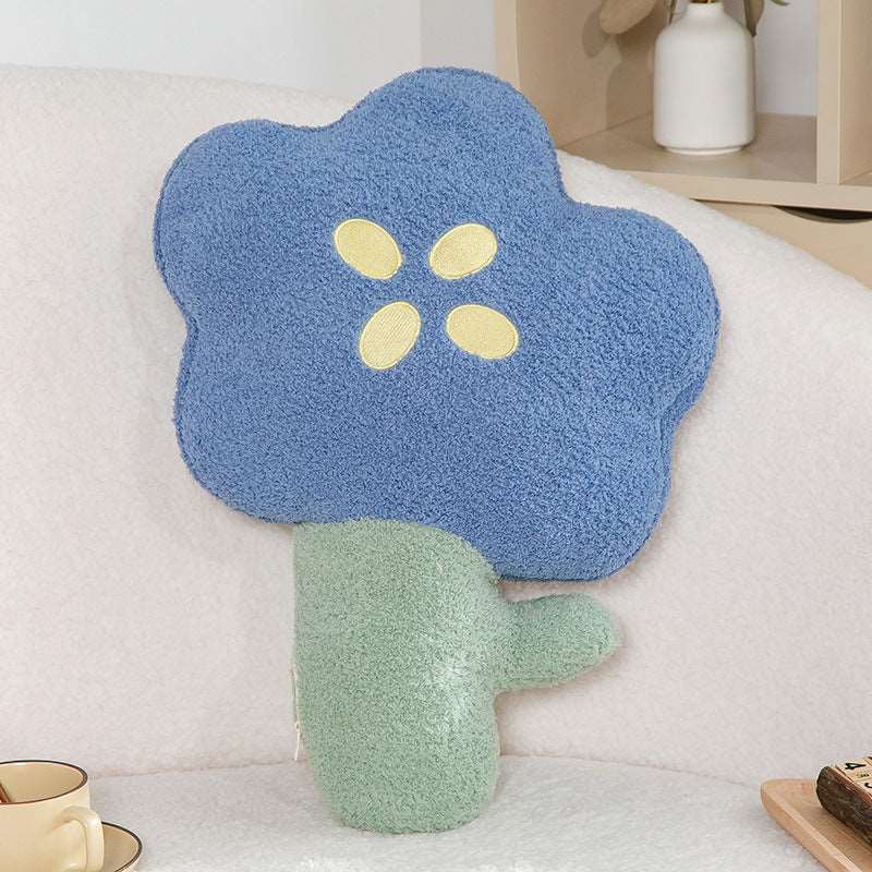 Blue flower plush cushion 45cm