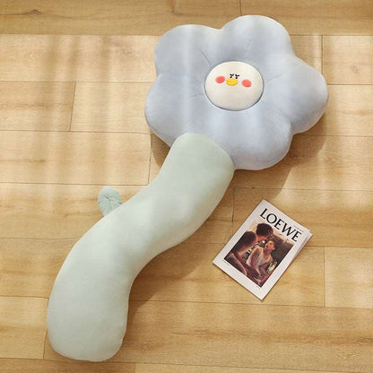Blue giant flower plush pillow