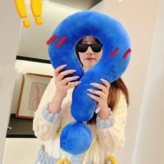 Blue question mark neck pillow 62x35cm