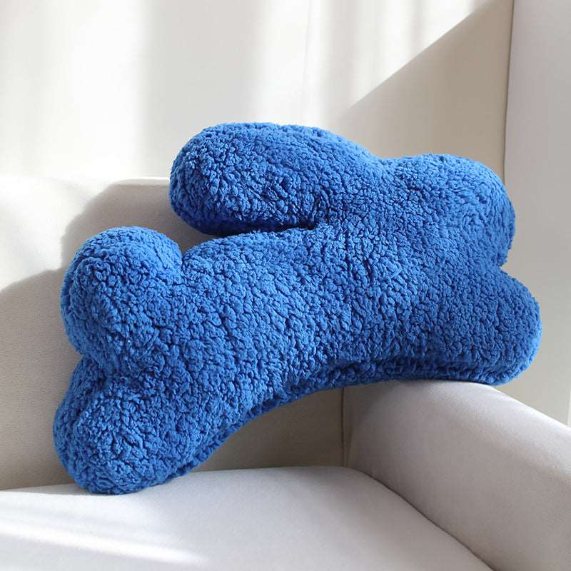 Blue rabbit-shaped throw pillow 55x40cm