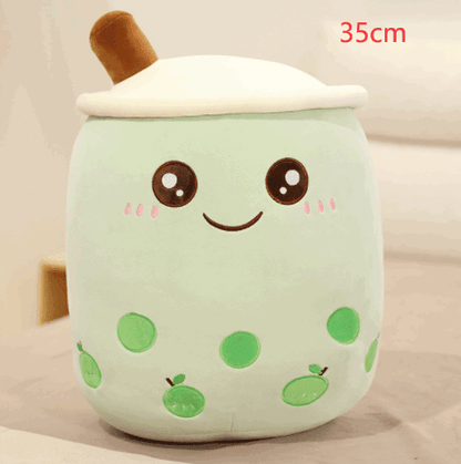 Cute Fruit Drink Plush Stuffed Soft Strawberry Milk Tea Plush Boba Tea Cup Toy Bubble Tea Pillow Cushion Kids Gift