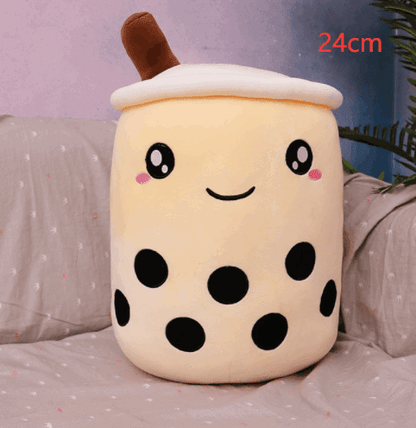 Cute Fruit Drink Plush Stuffed Soft Strawberry Milk Tea Plush Boba Tea Cup Toy Bubble Tea Pillow Cushion Kids Gift
