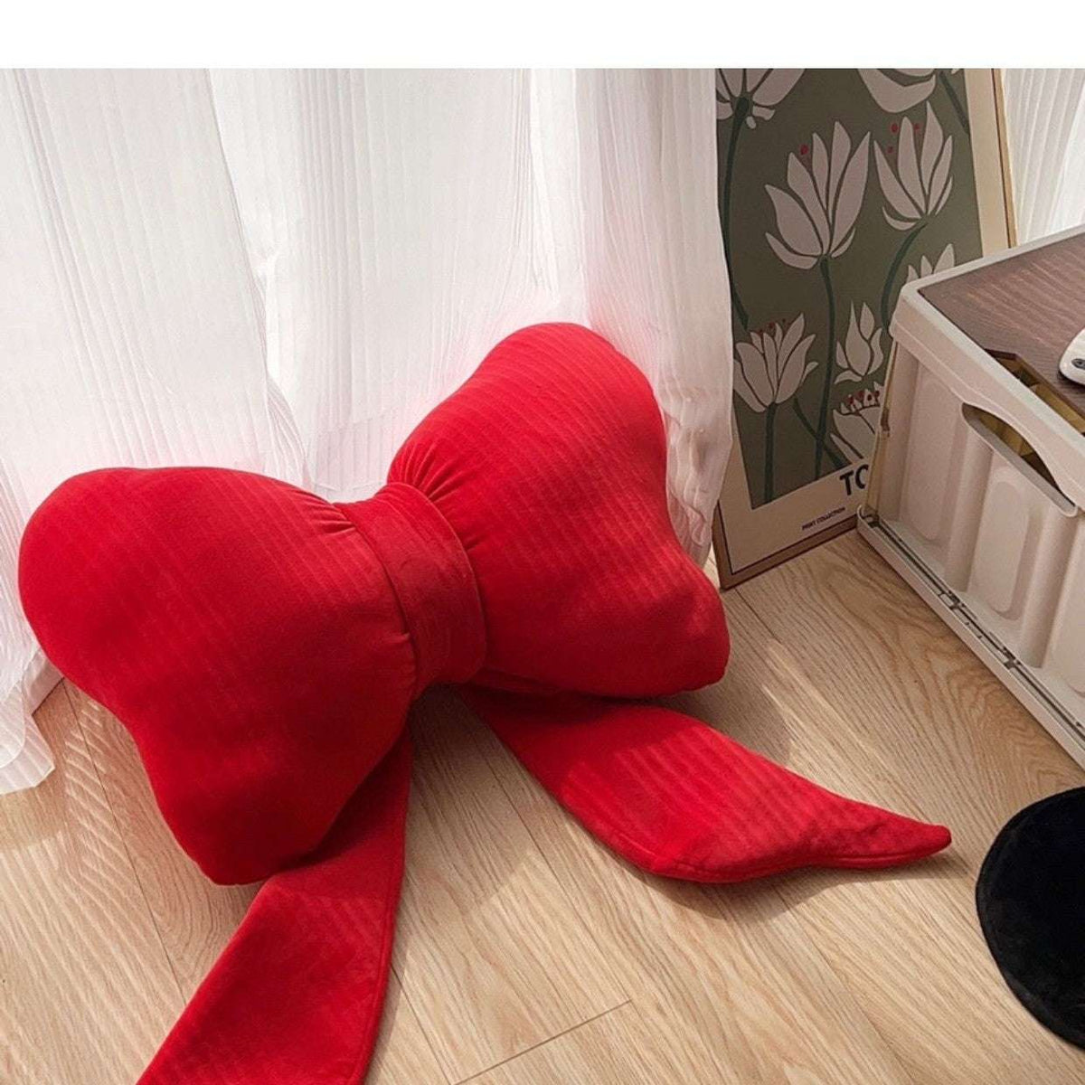 Large bow cushion for bed or sofa decor
