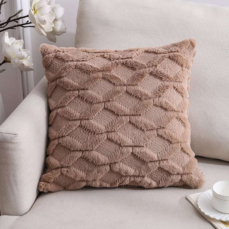 Brown Diamond Lattice Nordic geometric cushion 45x45cm
