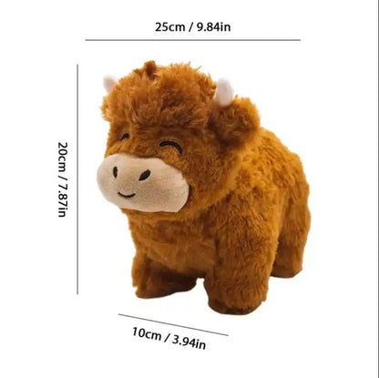 Brown Highland Cow Creative Plush Puppet