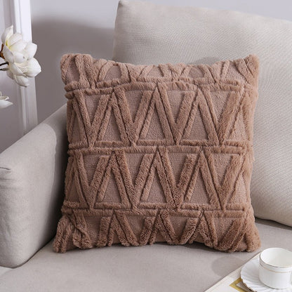 Brown Triangle Nordic geometric cushion 45x45cm