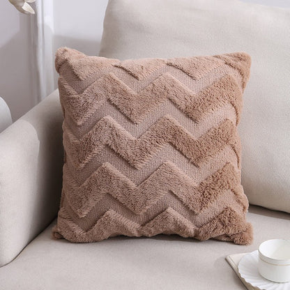 Brown Wave Nordic geometric cushion 45x45cm