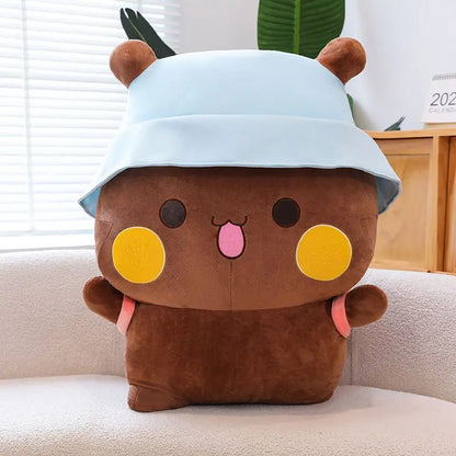Bubu bear and Dudu panda character plush toys shown together