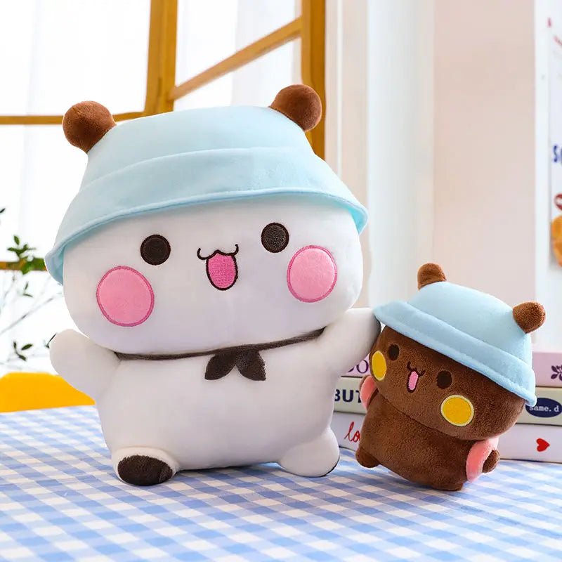 Bubu bear and Dudu panda plush toys available in 18cm to 80cm sizes