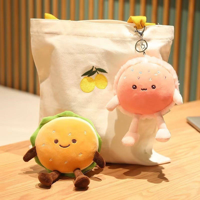 Burger and macaron plush bag charms 15cm