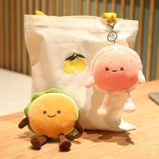 Burger and macaron plush bag charms 15cm