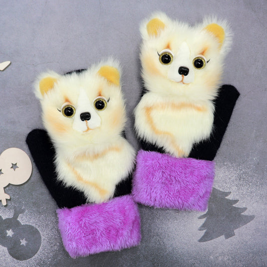 Winter Plush Animal Gloves – Warm Plush Fur for All Ages