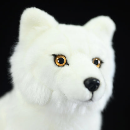 Close-up of the Arctic Fox plush toy showcasing soft fur