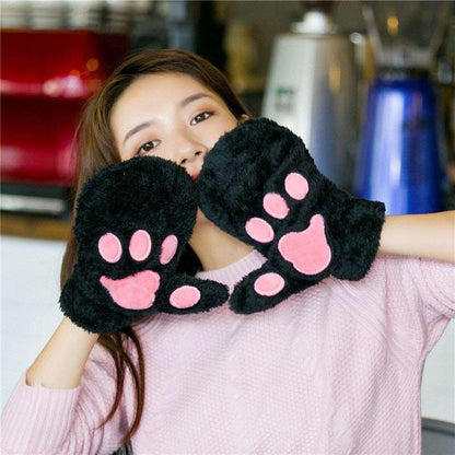 Bear Mittens Warm Plush Gloves