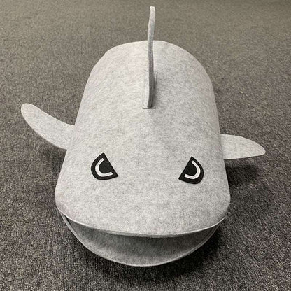 Cartoon Shark Felt Toy Storage Bucket