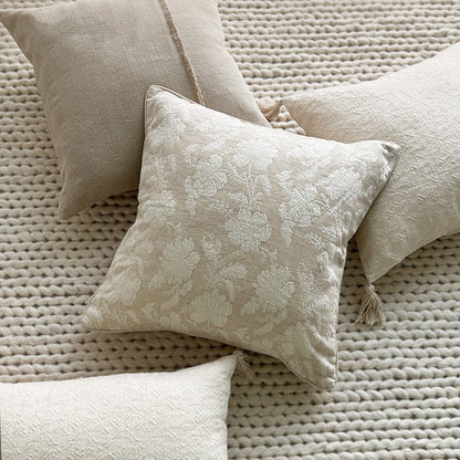 Peony Cotton Linen Throw Pillow