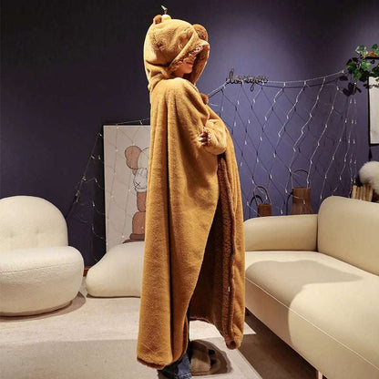 Capybara hooded blanket lounge accessory