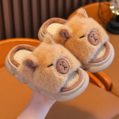 Capybara indoor slippers for kids and teens